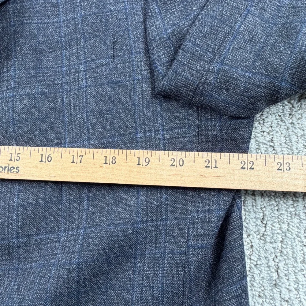 Lauren Ralph Lauren Blazer Mens 44R Grey Glenn Plaid 100% Wool Sport Coat